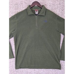 Eddie Bauer 1/4 Zip Pullover Men Size XL Green Sweater Jacket Fleece Long Sleeve